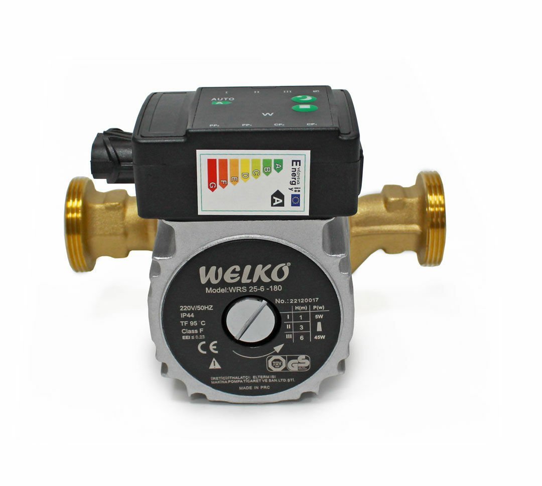 Welko WRS 25-6 180 mm Frekans Konvertörlü Bronz Resirkülasyon Pompası 6 mss 3,6 m3/h