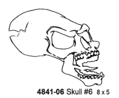 4841-06 Skull Stencil #6 8'' x 5'' (20cmX13cm) Airbrush Plastik Şablon