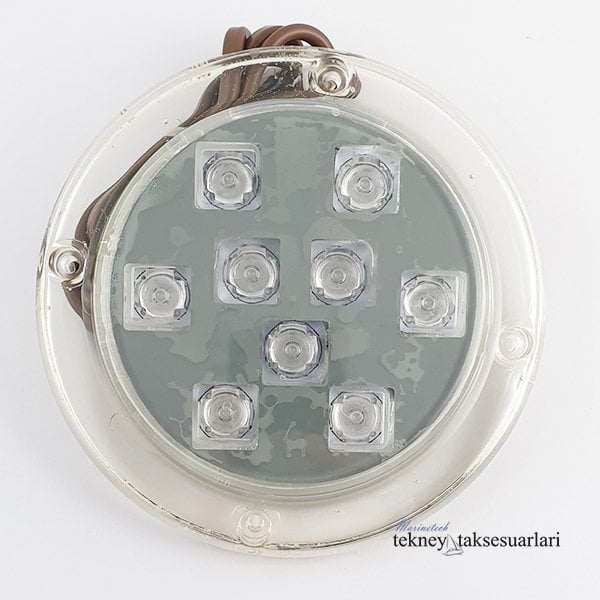 9 LED MAVİ Su Altı Lambası 12V-24V