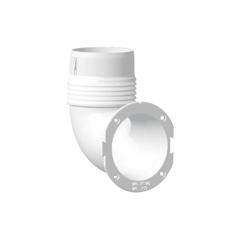 Ventilatör Konnektörü, Dirsek, 76mm, Beyaz