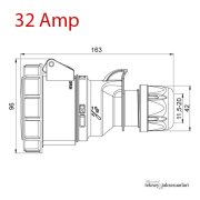 IP67 16 Amp. 32 Amp. Sahil Besleme Uzatma Prizi