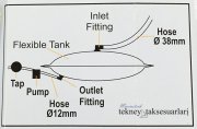 Esnek Su Tankı 74*60Cm 55 Lt Gri