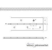 1000 x 50 x 1,5 mm, Paslanmaz Şerit Menteşe, Boy Menteşe