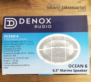 Denox Ocean6, 75Watt, Su ve Neme Dayanıklı, Marin Tekne Hoparlör Takım