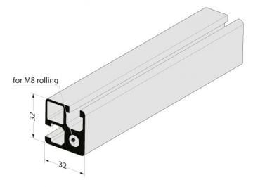 8032 ALÜMİNYUM PROFİL 32*32