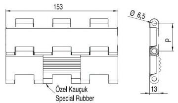 833 SÜRTÜNMELİ HASIR DÜZ TAŞIMA BANTI / FRICTION TOP CHAINS (SPECIAL SERIES)