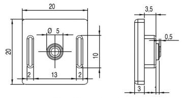 20*20 PLASTİK PROFİL KAPAĞI / 20*20 PLASTIC PROFILE COVER