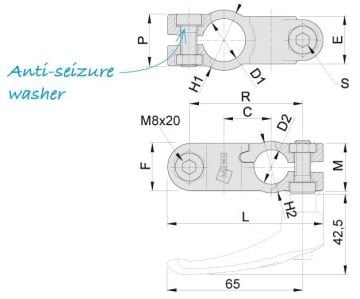 MM PASLANMAZ ÇELİK ÇAPRAZ KİLİTLEME/AÇMA  (16-20 Ø )