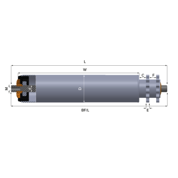 3421 Serisi Çift Sıra Dişli Tahrikli Konveyör Rulosu / Driven Conveyor Roller Series