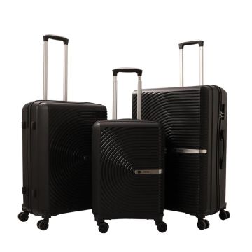 MÇS 3lü Set Kırılmaz Silikon Seyahat Valizi Bavulu V374 Siyah