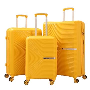 MÇS 3lü Set Kırılmaz Silikon Seyahat Valizi Bavulu V374 Sarı