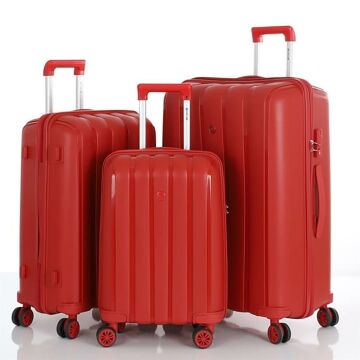 MÇS 3lü Set Kırılmaz Silikon Seyahat Valizi Bavulu V305 Kırmızı