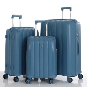 MÇS 3lü Set Kırılmaz Silikon Seyahat Valizi Bavulu V305 Sky Blue