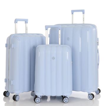 MÇS 3lü Set Kırılmaz Silikon Seyahat Valizi Bavulu V305 Bebe Mavi