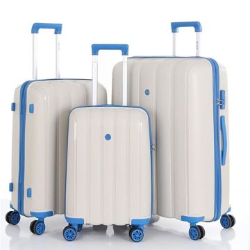 MÇS 3lü Set Kırılmaz Silikon Seyahat Valizi Bavulu V305 Kemik Saks Mavi