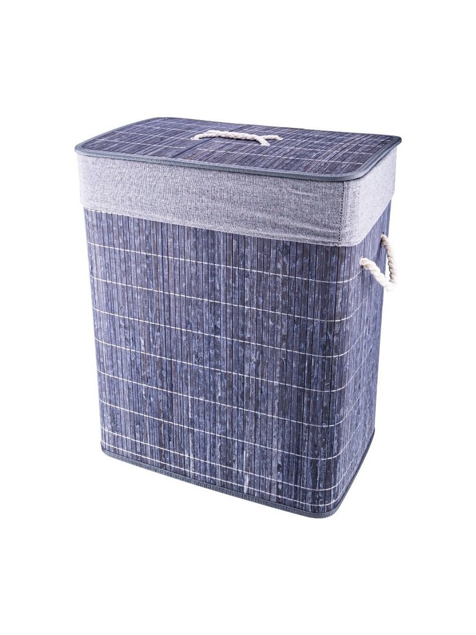 Bambu Katlanabilir Dikdörtgen Kirli Sepeti Gri 40x30x60 cm