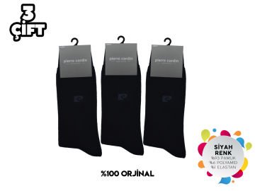 Pierre Cardin 526-Siyah Erkek Termal Havlu Çorap 3'lü