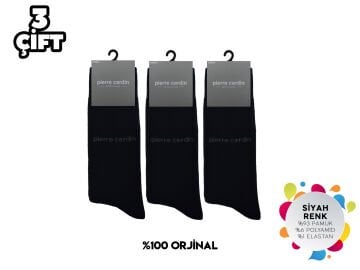 Pierre Cardin 527-Siyah Erkek Termal Havlu Çorap 3'lü