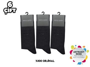 Pierre Cardin 532-Antrasit Erkek Penye Likralı Çorap 6'lı
