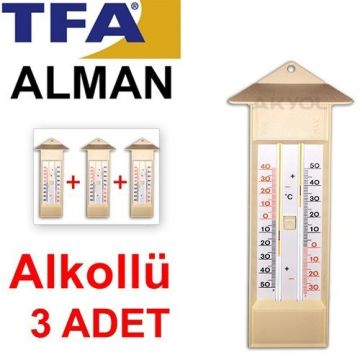 3 ADET TFA 10.3015.03 Plastik Maksimum-Minimum Termometre