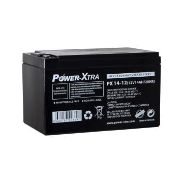 Power-Xtra PX14-12NE F6 - 12V 14 Ah Elektrikli Bisiklet Aküsü -F6-Vidalı