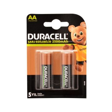 Duracell 1.2V 2500 mAh AA Şarjlı Kalem Pil 2li