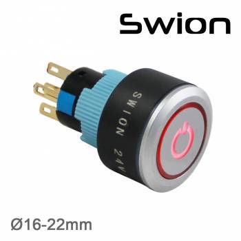 16-22MM LEDLİ KALICI BUTONLAR SWY-11ZT 24V (MAVİ)