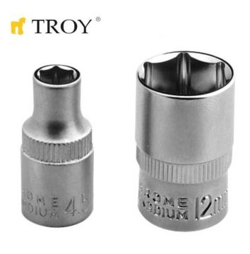 TROY 26144 1/4” Lokma (Ölçü 5,5mm-Çap 11,8mm-Uzunluk 25mm)  10 Adet