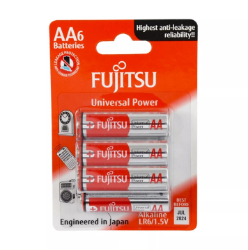 Fujitsu Universal Power LR06 Alkaline AA Kalem Pil 6Lı Blister