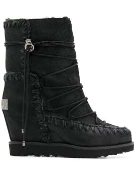 Eskimo wedge-heel ankle boots - Bot, Siyah
