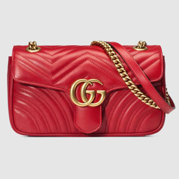 GG Marmont matelassé shoulder bag - Çanta, Kırmızı