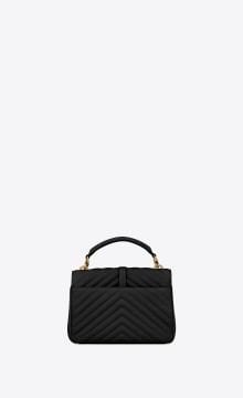 COLLEGE MEDIUM CHAIN BAG IN QUILTED LEATHER - Çanta, Siyah