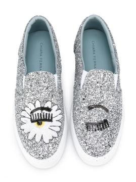 glitter slip-on sneakers - Ayakkabı, Silver