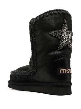 embellished star snow boots - Bot, Siyah