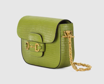 Gucci Horsebit 1955 lizard mini bag - Çanta, Yeşil