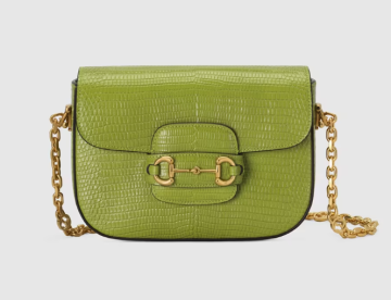 Gucci Horsebit 1955 lizard mini bag - Çanta, Yeşil