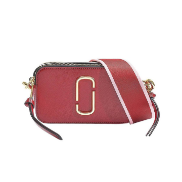 Snapshot Leather Messenger Bag - Çanta, Kırmızı