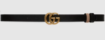 GG Marmont reversible thin belt - Kemer, Pudra