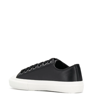 logo print lace-up sneakers - Ayakkabı, Siyah