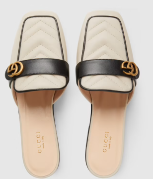 Women's slipper with Double G - Terlik, Beyaz