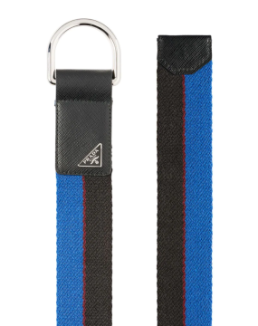Saffiano leather and fabric belt - Kemer, Multi