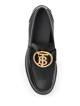 monogram leather loafers - Ayakkabı, Siyah