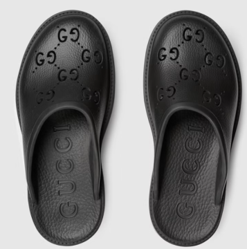 Women's platform perforated G sandal - Terlik, Siyah