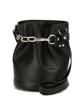 'Alpha' chain bucket crossbody Çanta, Siyah