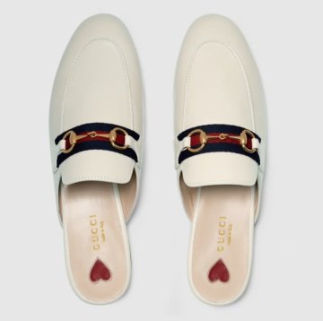 Women's Princetown leather slipper - Terlik, Beyaz