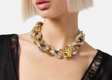 CRYSTAL CHAIN CHOCKER - Kolye, Gold