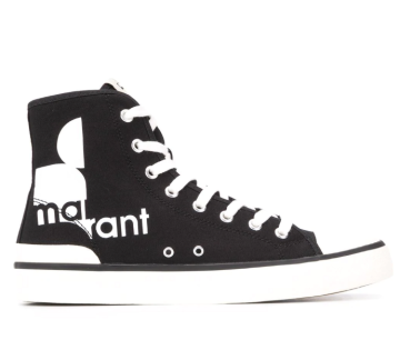 logo high-top sneakers - Ayakkabı, Siyah