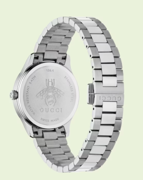 G-Timeless watch with bees, 32 mm - Saat, Silver