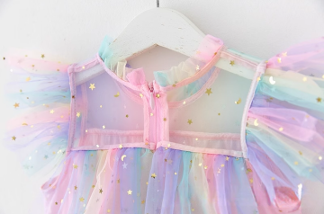 Sequined Fringed Tulle Dress - Pırıltılı Tül Parti Elbisesi, Rainbow