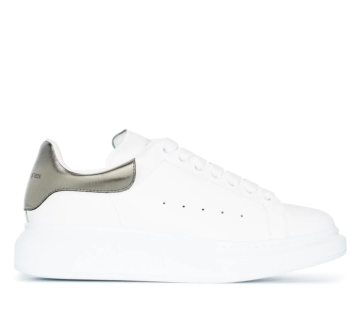 Oversized metallic leather sneakers - Ayakkabı, Beyaz